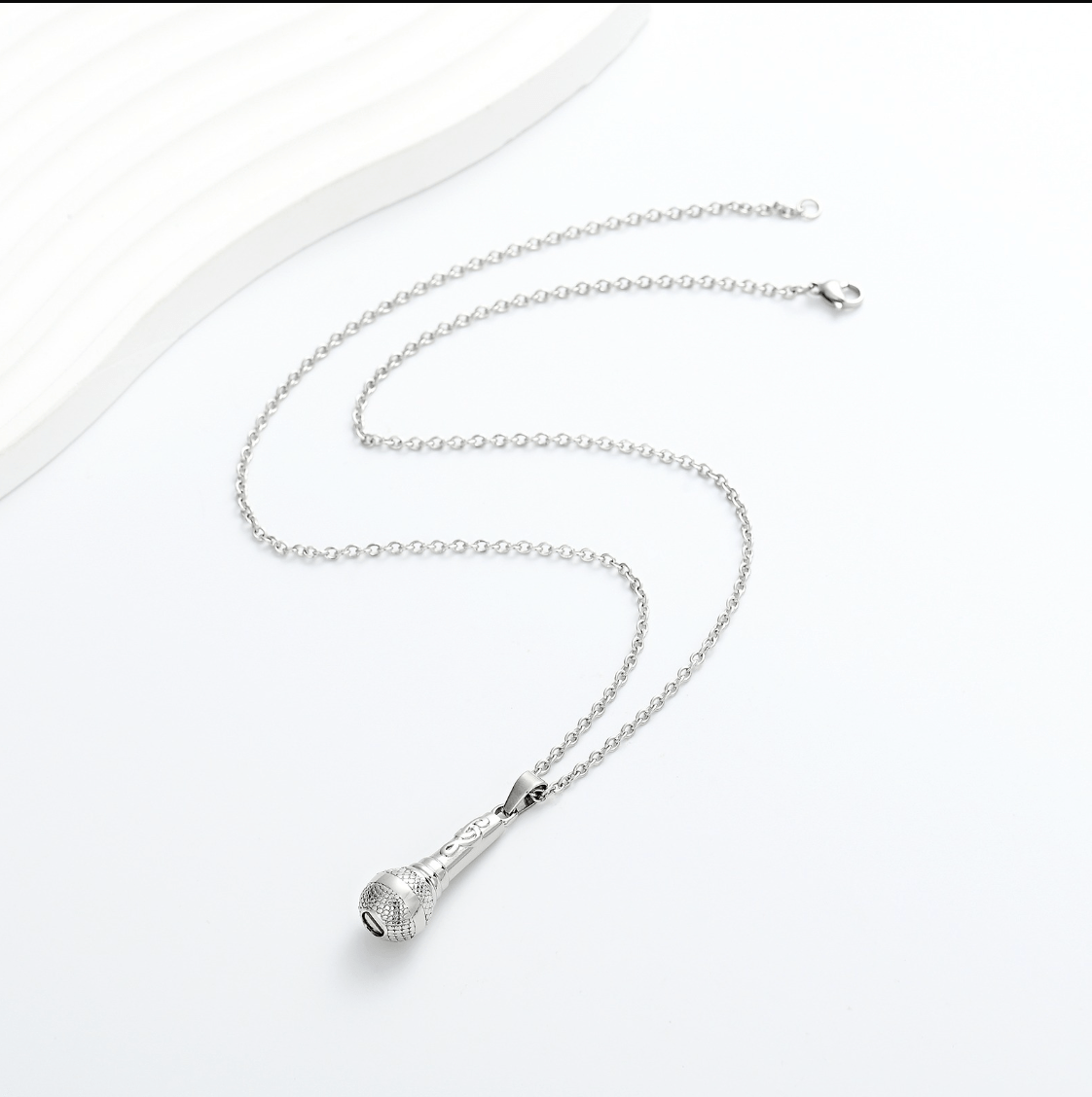 Microphone Ashes Necklace Pendant