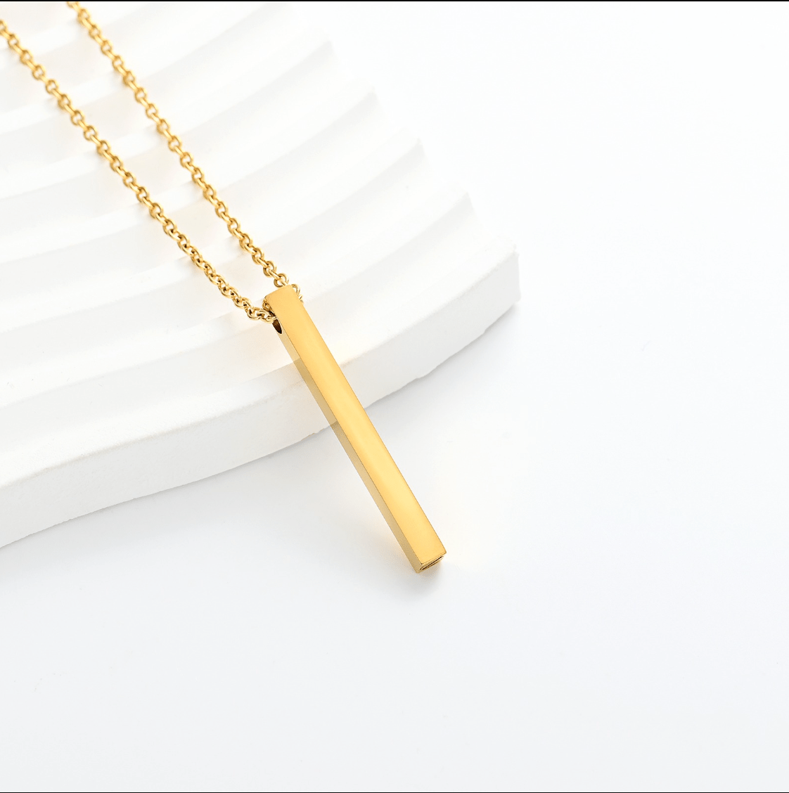 Thin Gold Rectangle Ashes Necklace Pendant