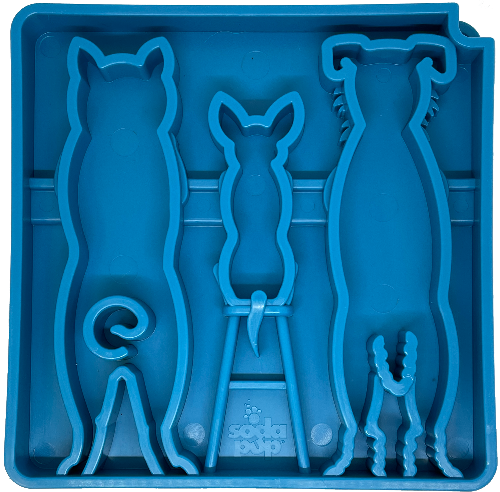 Waiting Dogs eTray - Shallow Slow Feeder Bowl for Enrichment | USA Made Waiting Dogs eTray- blue