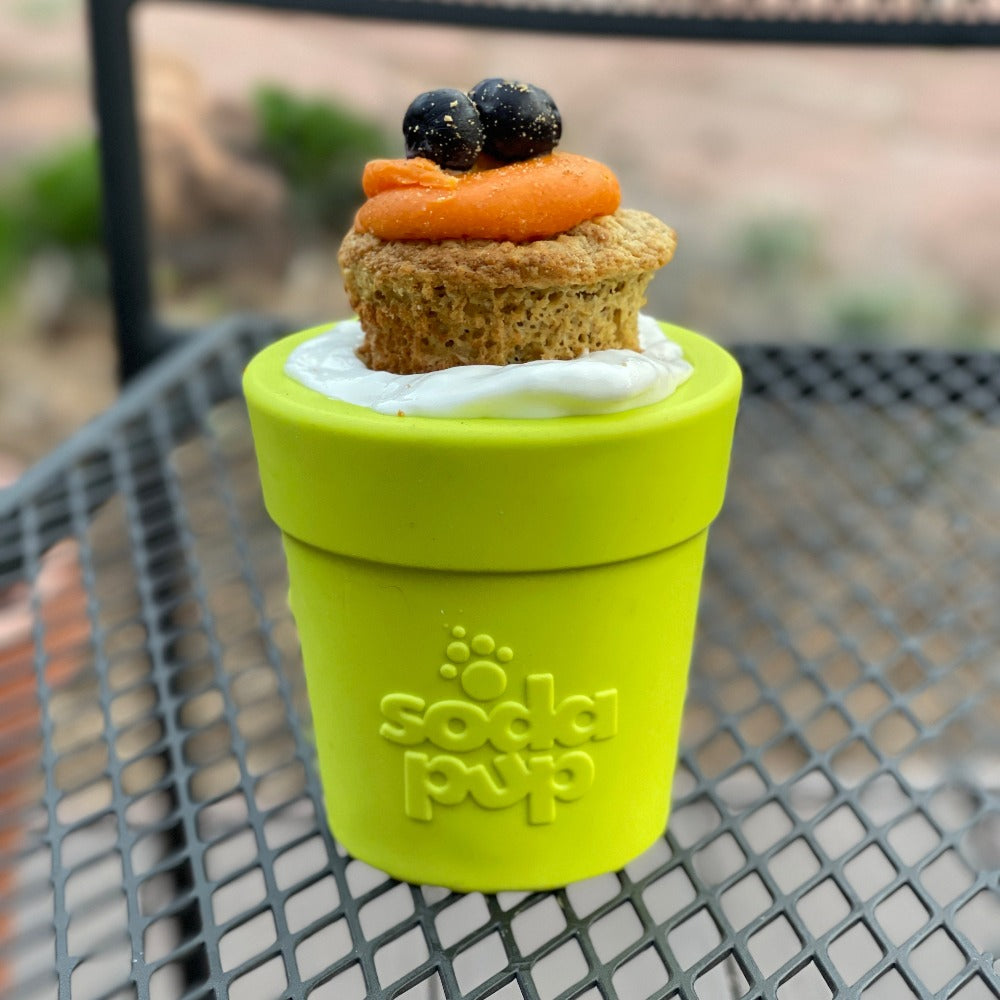 SodaPup Large Flower Pot Dog Treat Dispenser – USA-Made Natural Rubber | 3 Colors