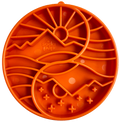 Sun and Moon eTray - Shallow Slow Feeder Dog Bowl for Enrichment | USA Made Orange Yin Yang etray