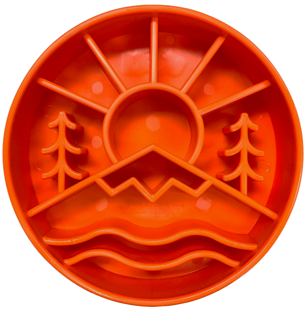 Great Outdoors eBowl - Slow Feeder Dog Bowl & Enrichment | USA Made Great Outdoors ebowl - orange