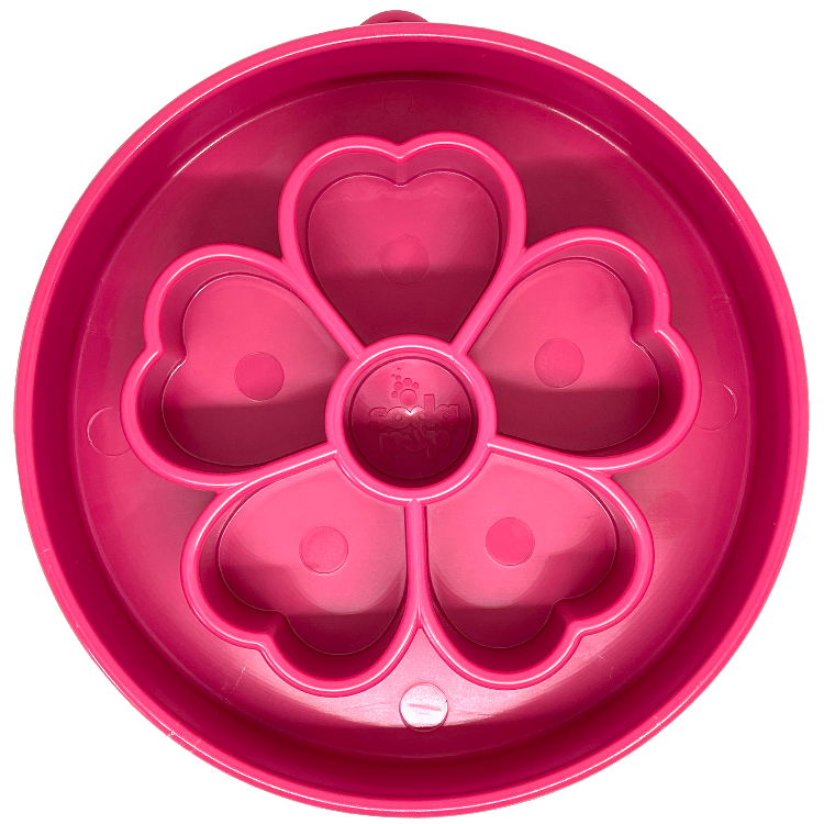 Flower eBowl Deep Slow Feeder Dog Bowl for Enrichment | USA Made Flower Bowl - Pink