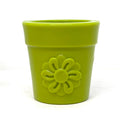 SodaPup Large Flower Pot Dog Treat Dispenser – USA-Made Natural Rubber | 3 Colors Flower Pot - Green