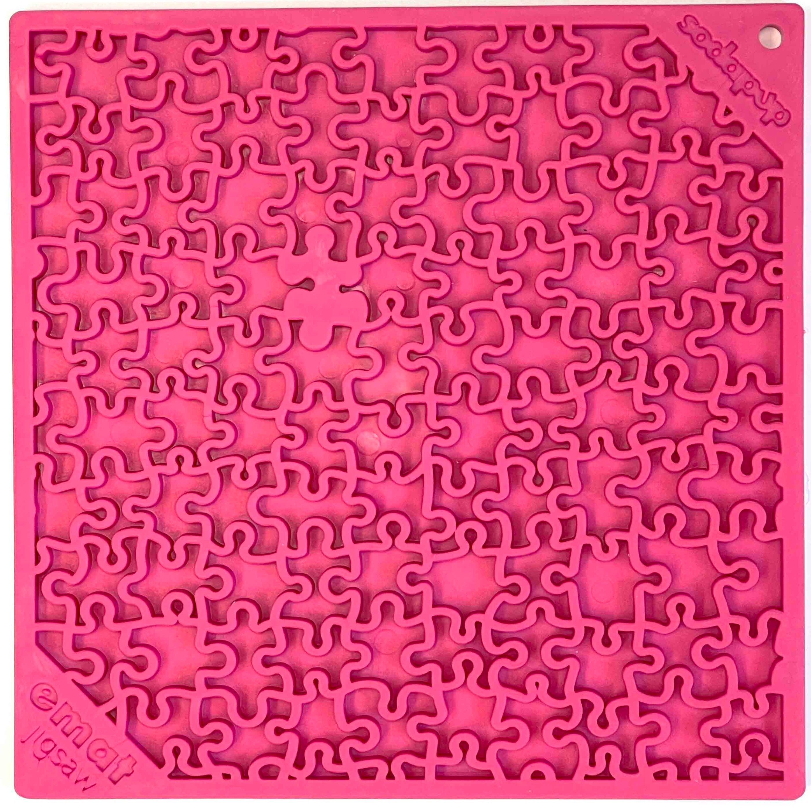 Jigsaw Puzzle eMat - Enrichment Lick Mat for Dogs and Cats | eMat Enrichment Toy for Anxiety Relief | USA Made Jigsaw Puzzle E-mat - Pink