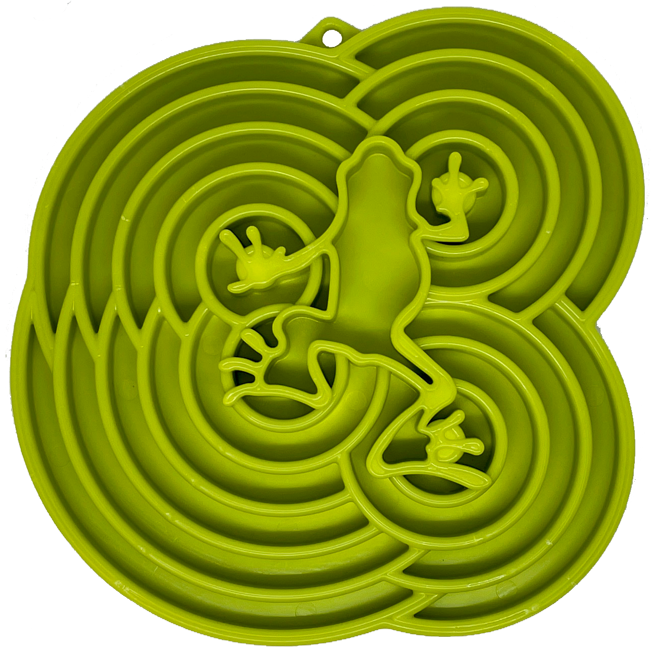 Water Frog eTray - Shallow Slow Feeder Dog Bowl for Enrichment | USA Made Green Water Frog etray
