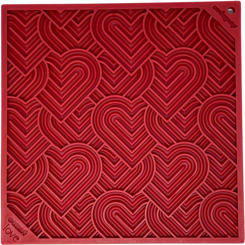 Love eMat - Enrichment Lick Mat for Dogs and Cats| Heart Design | SodaPup Heart Design "Love" emat - Large