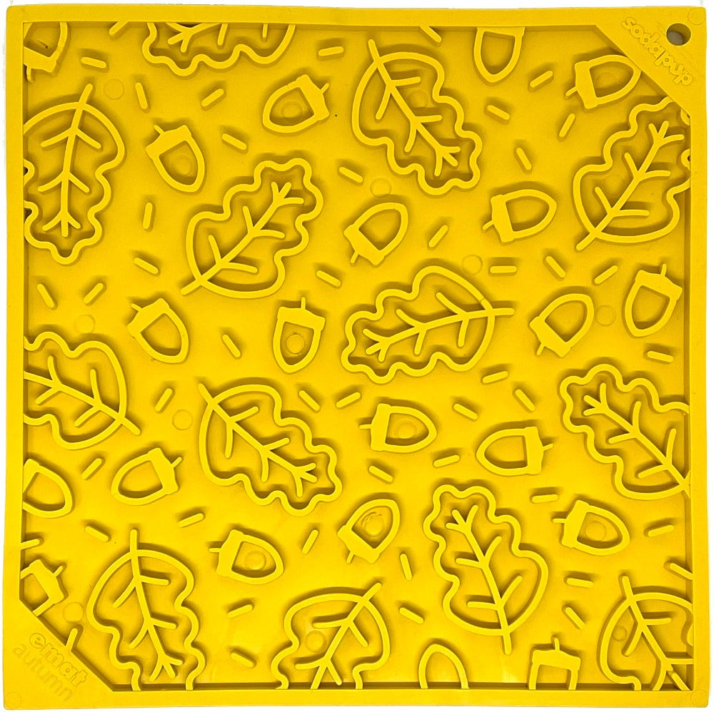 Autumn eMat - Enrichment Lick Mat For Dogs and Cats| Fall Leaves Design | SodaPup Autumn emat lick mat