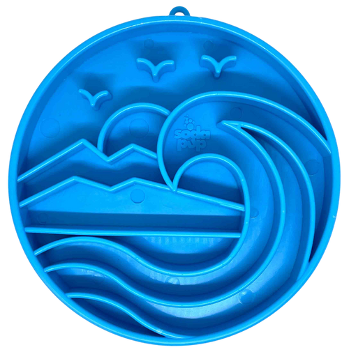 Baja Design eTray - Shallow Slow Feeder Dog Bowl for Enrichment | USA Made Blue