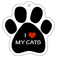 Dog & Cat Paw Keychains I (Heart) My Cats