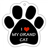 Dog & Cat Paw Keychains I (Heart) My Grand Cat