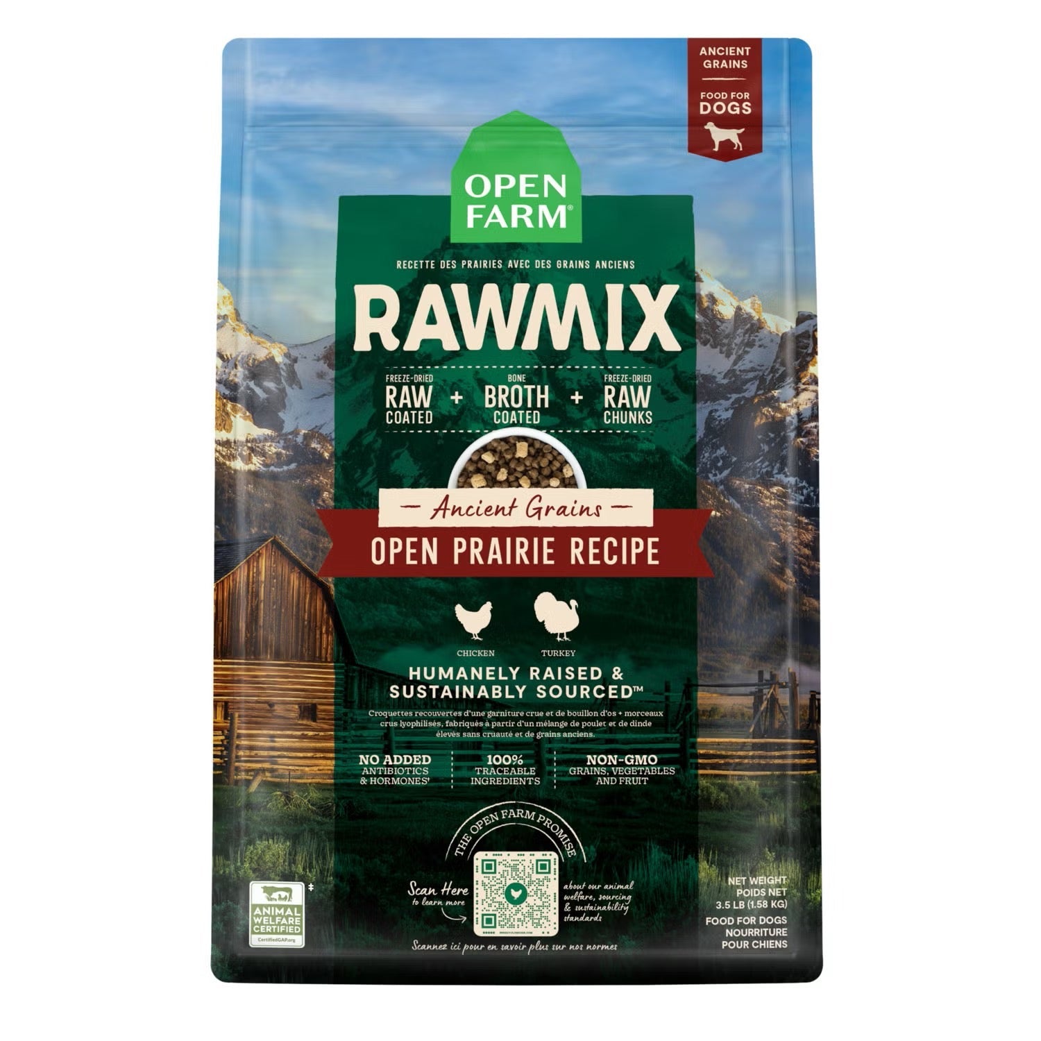 Open Farm RawMix Open Prairie Ancient Grains Dry Dog Food 20lb