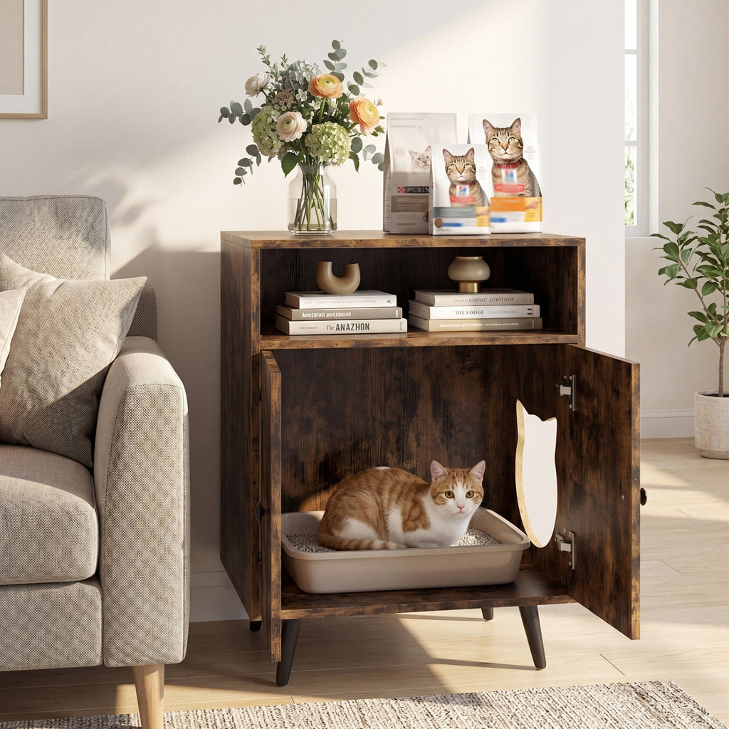 Cat Litter Box Enclosure with Storage Compartment Default Title