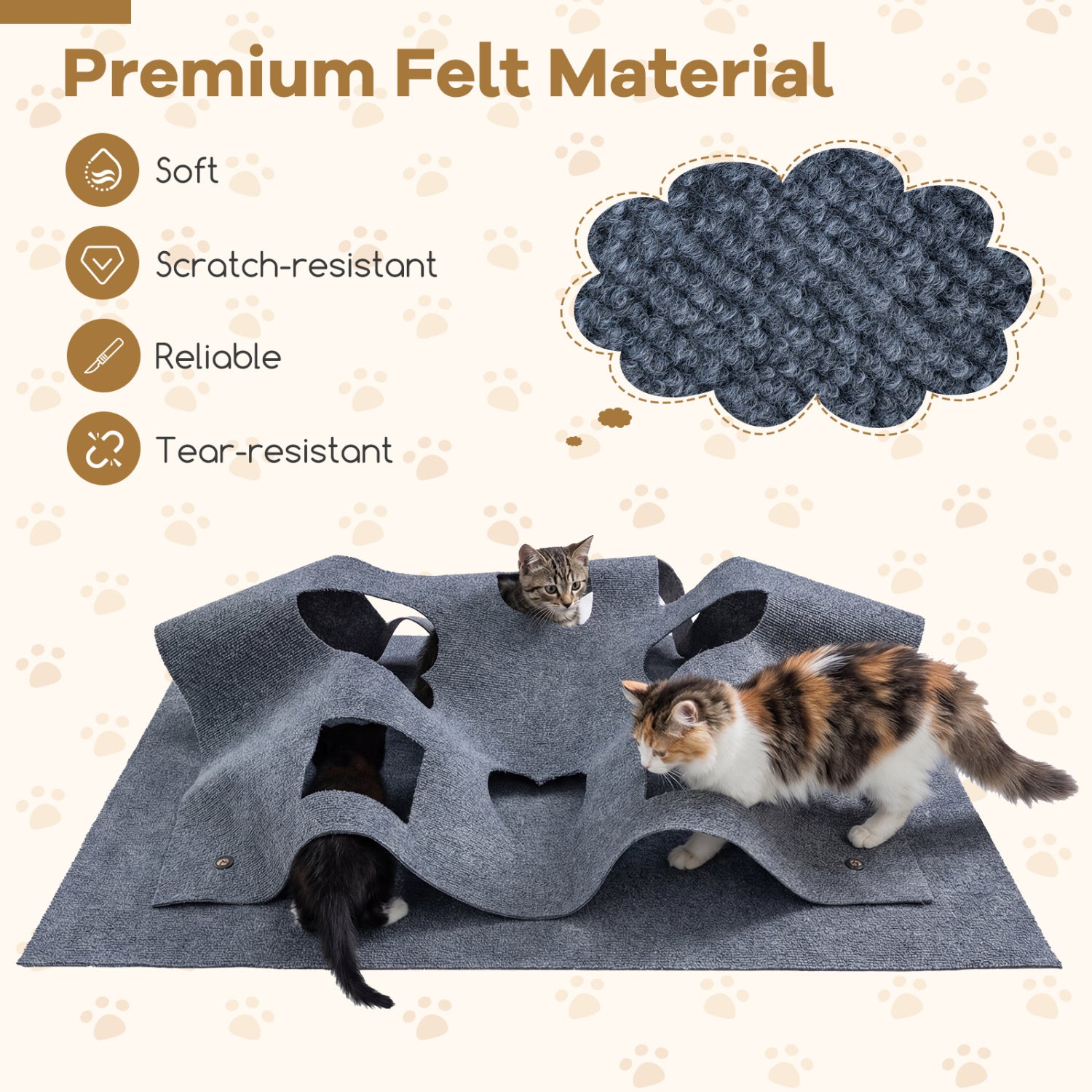 Interactive Foldable Cat Tunnel for Indoor Cats
