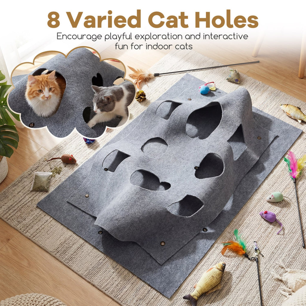 Interactive Foldable Cat Tunnel for Indoor Cats