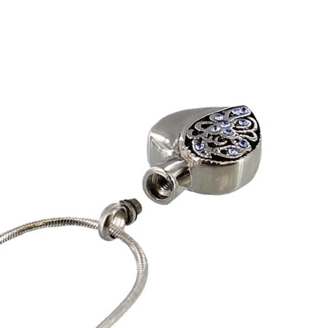 Half Empty Heart Cremation Jewelry Pendant