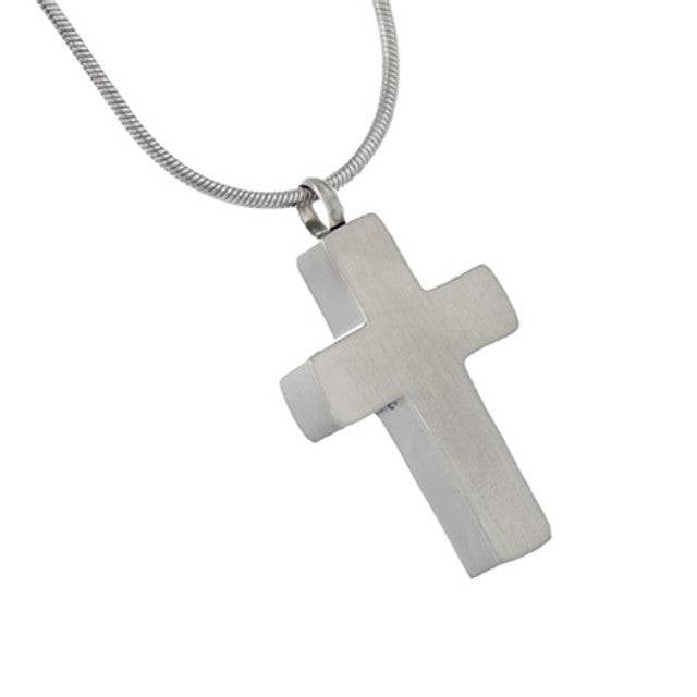 Black Cross Cremation Ashes Necklace