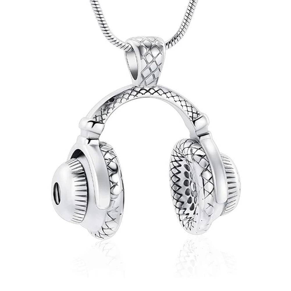 Headphones Ashes Necklace Pendant