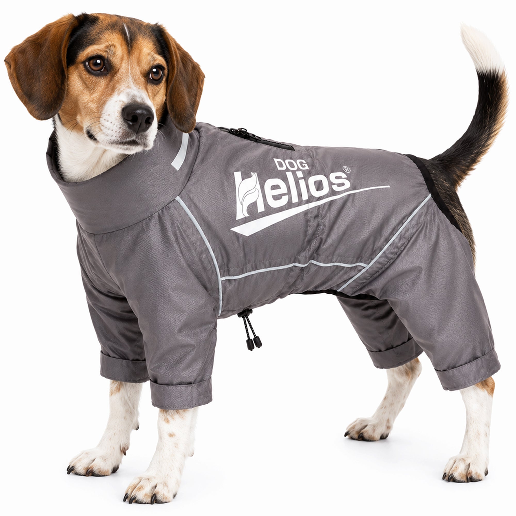 Dog Helios ® 'Hurricanine' Waterproof and Reflective Full Body Dog Coat Gray