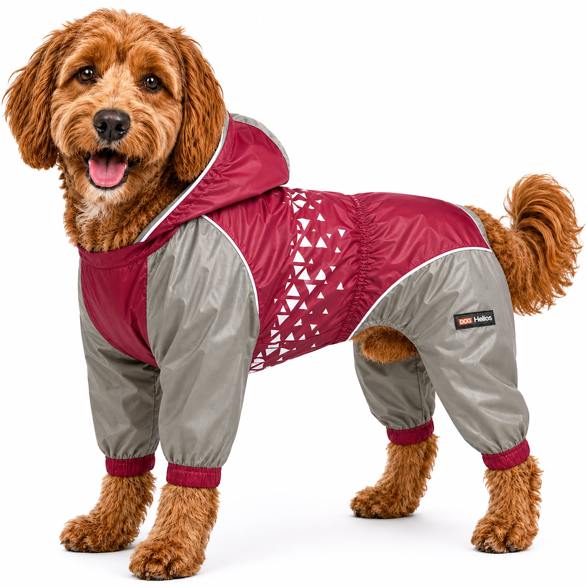 Dog Helios 'Vortex' Full Bodied Waterproof Windbreaker Dog Jacket Red