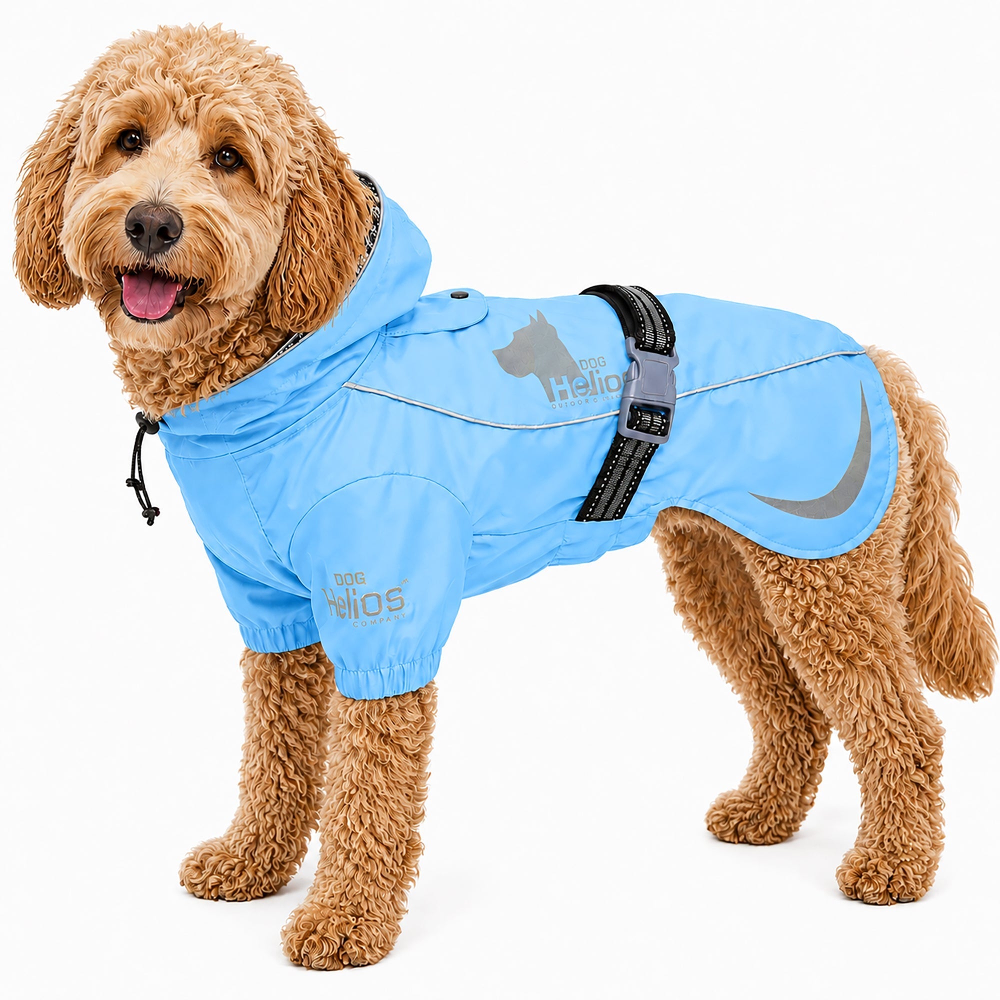 Dog Helios 'Ice-Breaker' Extendable Hooded Dog Coat w/ Heat Reflective Technology Blue