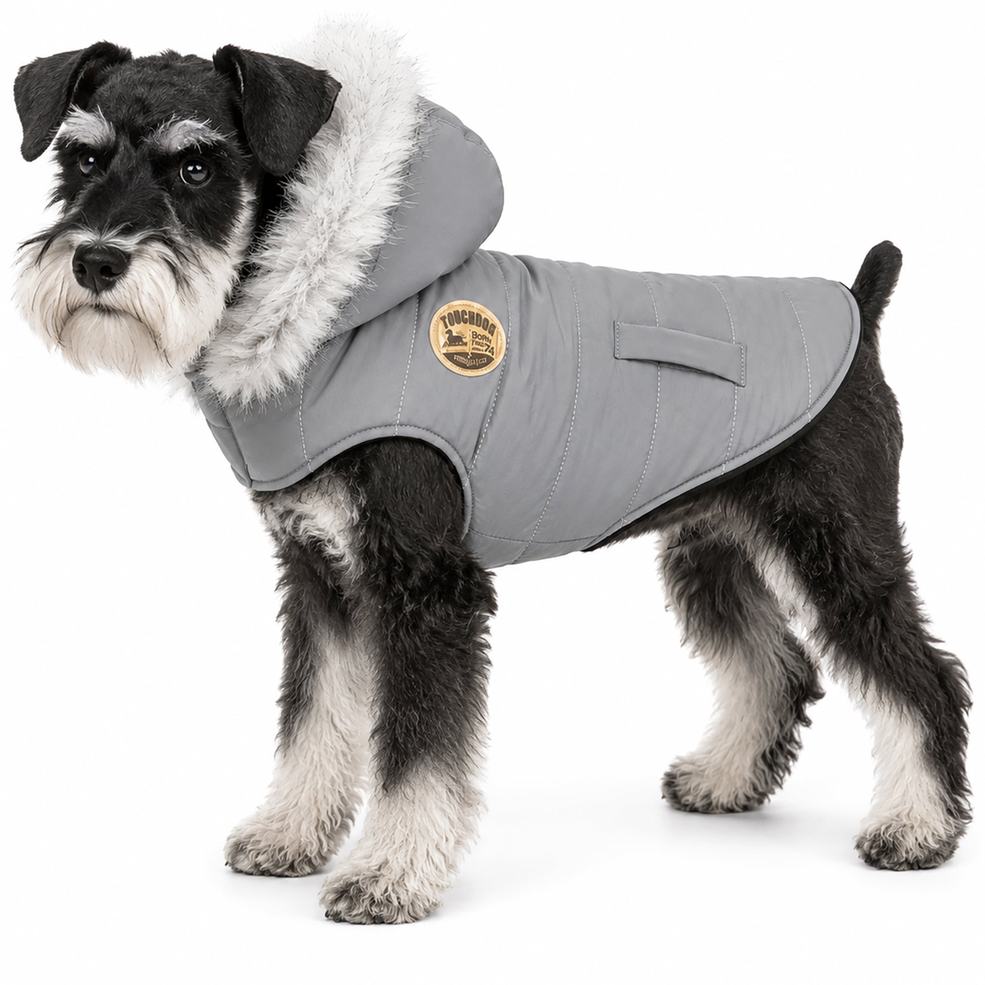 Touchdog 'Eskimo-Swag' Duck-Down Insulated Winter Dog Coat Parka Gray