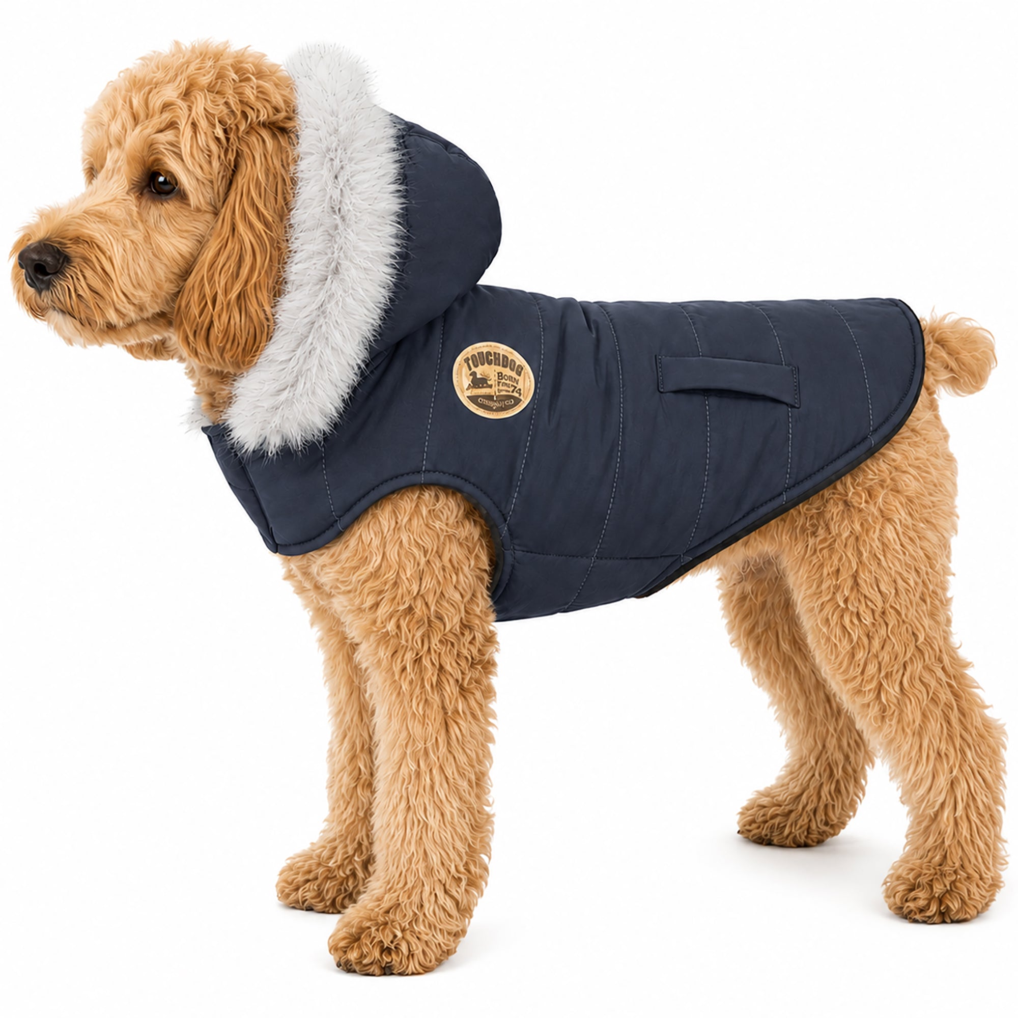 Touchdog 'Eskimo-Swag' Duck-Down Insulated Winter Dog Coat Parka Navy