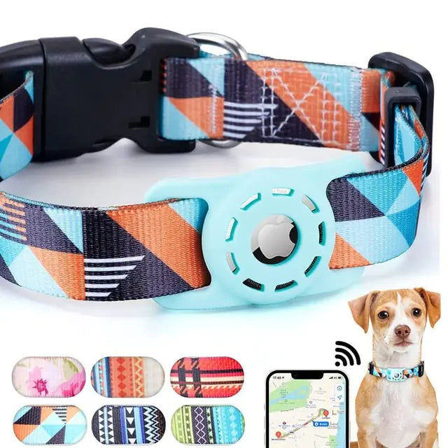 Digital Printing Collar for Apple Airtag Light green L-2.5x65CM