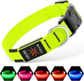 LED Dog Collar Rechargeable Light-Up Safety Collar for Night Walking (colors) Green