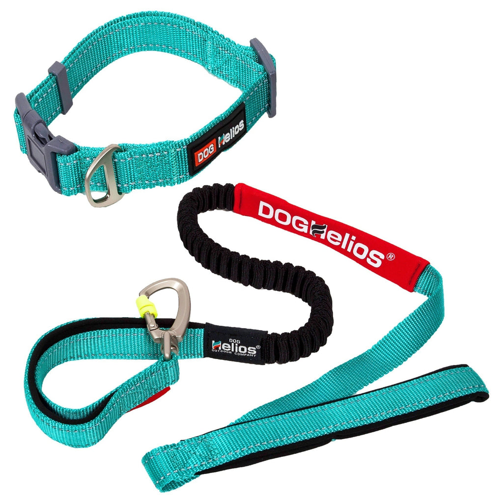 Dog Helios ® 'Neo-Indestructible' 2-in-1 Accordion Dog Collar and Leash Aqua Blue
