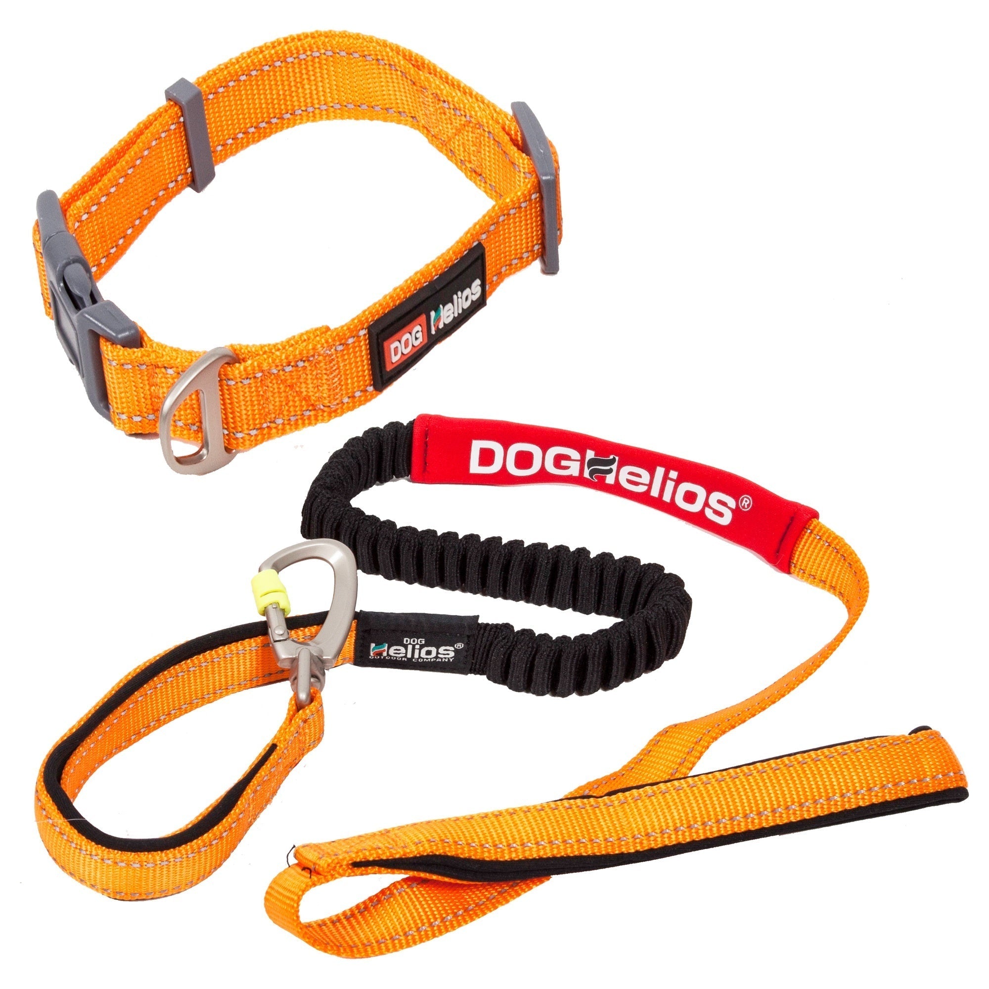 Dog Helios ® 'Neo-Indestructible' 2-in-1 Accordion Dog Collar and Leash Orange