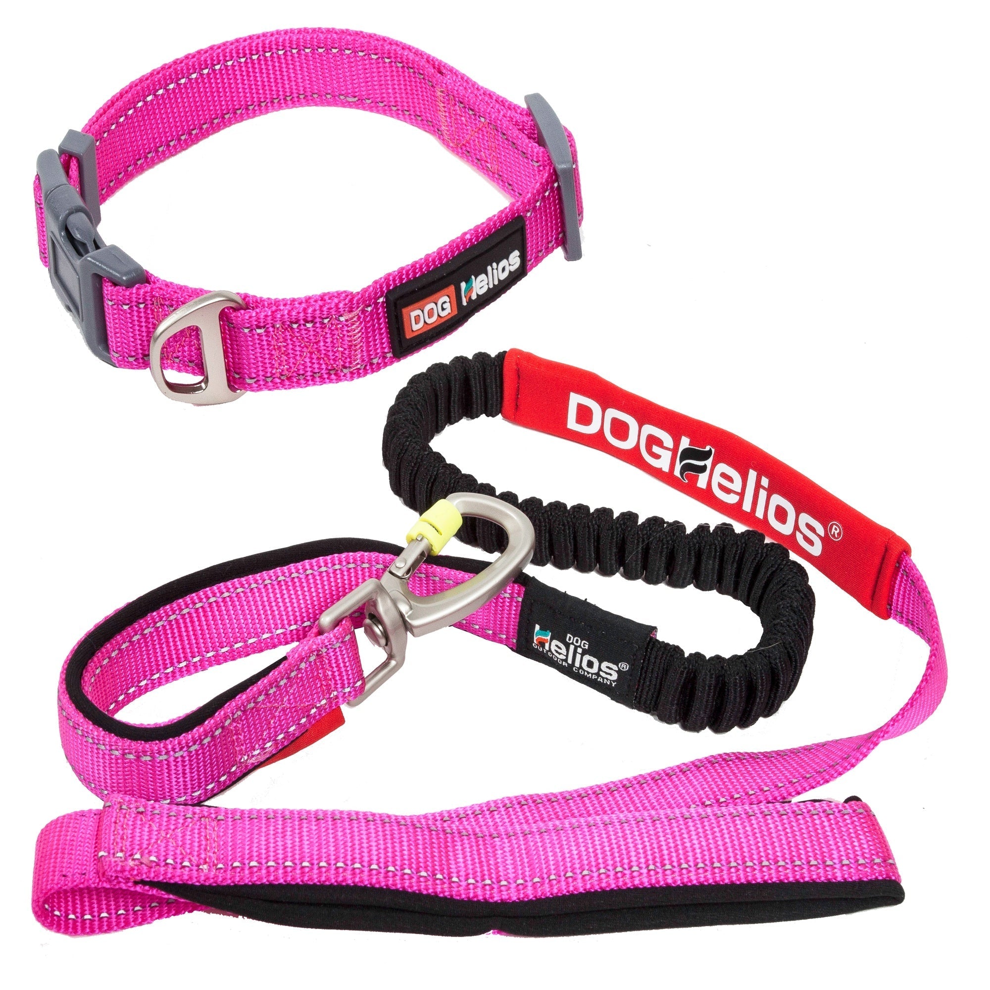 Dog Helios ® 'Neo-Indestructible' 2-in-1 Accordion Dog Collar and Leash Pink