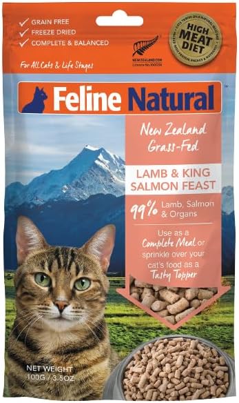 Lamb & Salmon Freeze Dried Cat food by Feline Naturals Lamb & Salmon 11 oz
