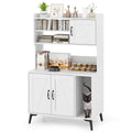 Large Cat Litter Box Enclosure with Display Storage Shelves White