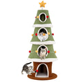 Large Christmas Cat Tree for Indoor Cats 61 Inch Cute Cat Tower with 4 Condos-Green Default Title