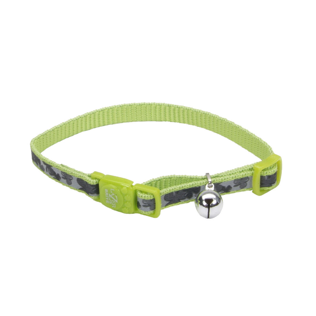 Lazer Brite Reflective Adjustable Breakaway Cat Collar Shamrocks