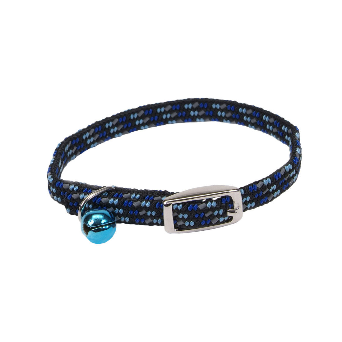 Li'l Pals Elasticized Safety Kitten Collar with Reflective Threads Blue