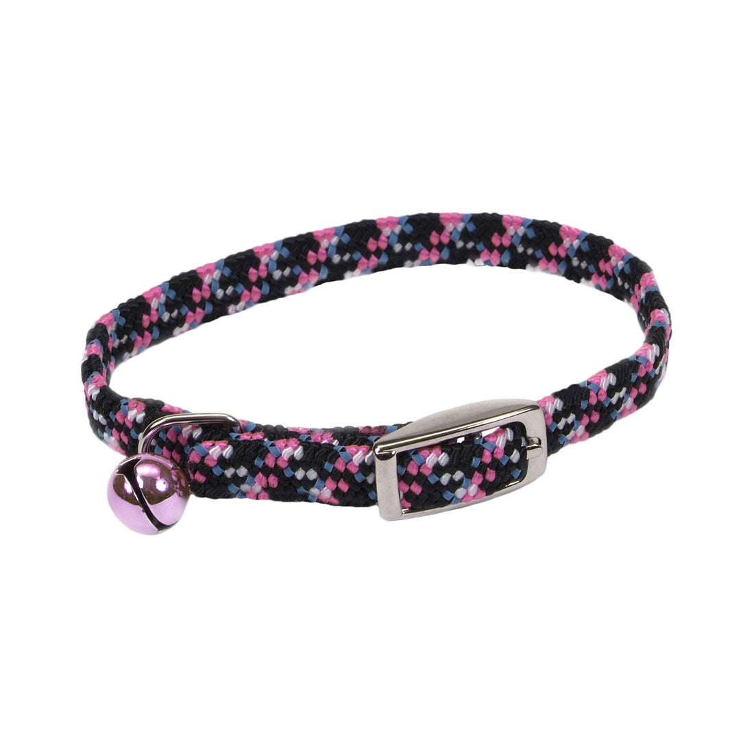 Li'l Pals Elasticized Safety Kitten Collar with Reflective Threads Neon Pink
