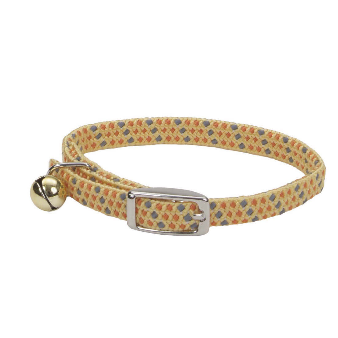 Li'l Pals Elasticized Safety Kitten Collar with Reflective Threads Yellow
