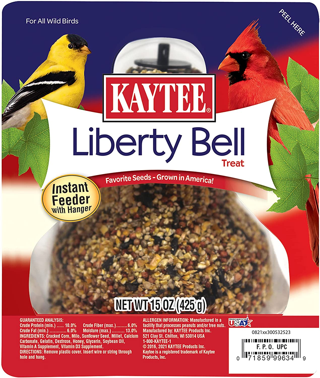 Kaytee Bird Seed Bell, 15 oz Liberty Bell