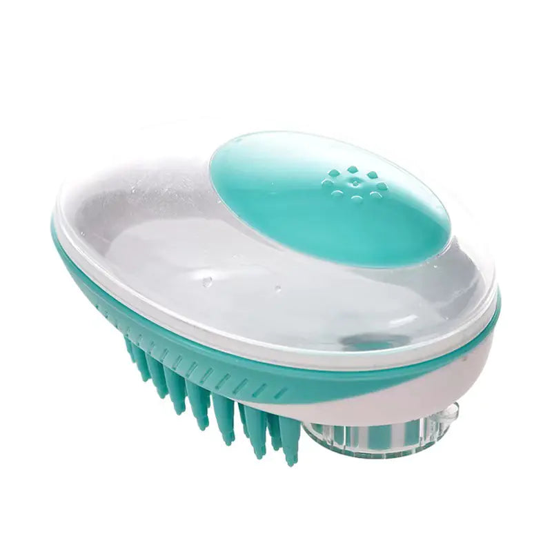Silicone Bath Brush and Massage Comb for Pets Green