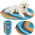 Travel Dog Bed - Foldable & Packable for Travel, Road Trip, Camping Sunset Surf Teal Small