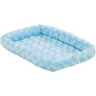 Powder Blue Plush Pet Bed & Crate Mat, Bolstered 36"