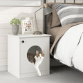 Cat Litter Box Enclosure with Nightstand Top - White Default Title