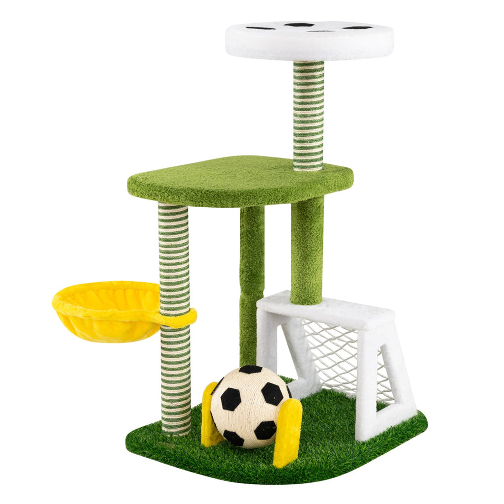 Multi-Level Cat Tree with Soccer Field & Hammock