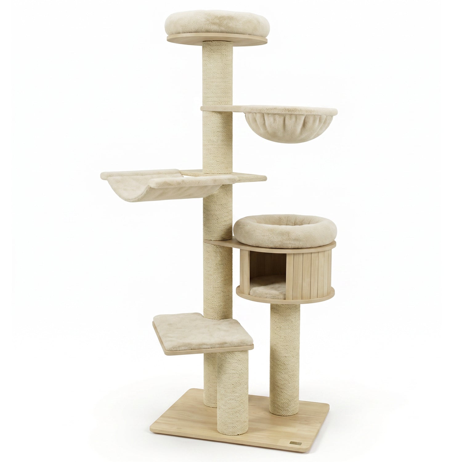 75.5" Tall Cat Tree with Sisal Posts, Hammock & Basket