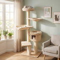 75.5" Tall Cat Tree with Sisal Posts, Hammock & Basket Default Title