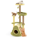Freestanding Multi-level Avocado Cat Tower with Private Condo-Green Default Title