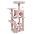 Multi-Level Cat Tower with 2-Door Condo and Padded Top Perch Pink