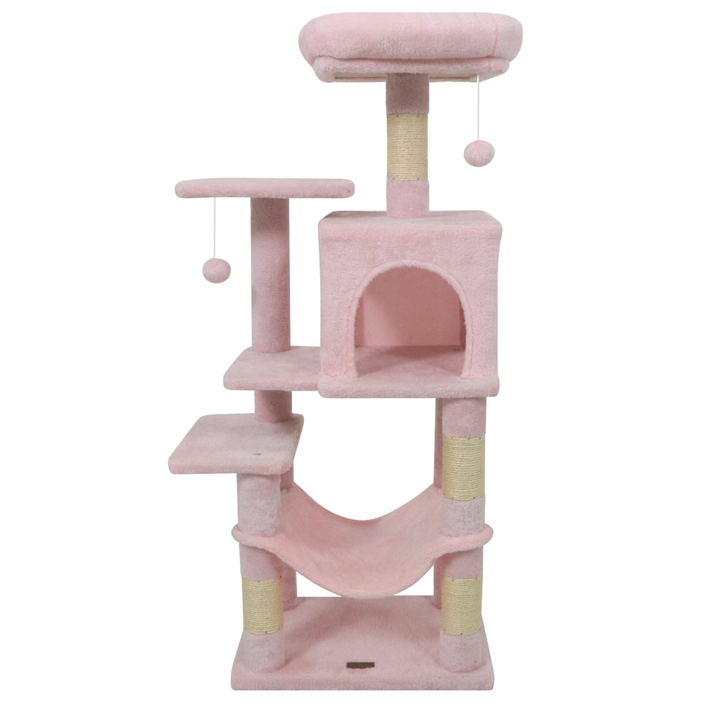 Multi-Level Cat Tower with 2-Door Condo and Padded Top Perch
